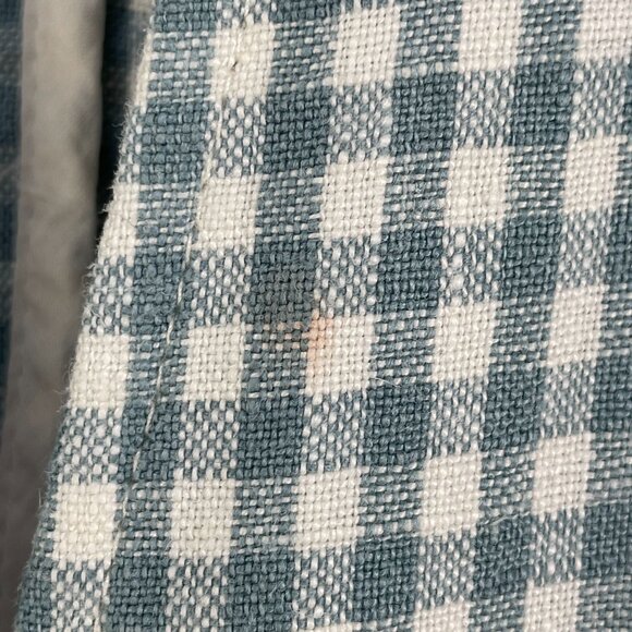 MADEWELL Womens XS Blue 100% Linen Collarless Blazer Gingham Check Jacket - Picture 11 of 16